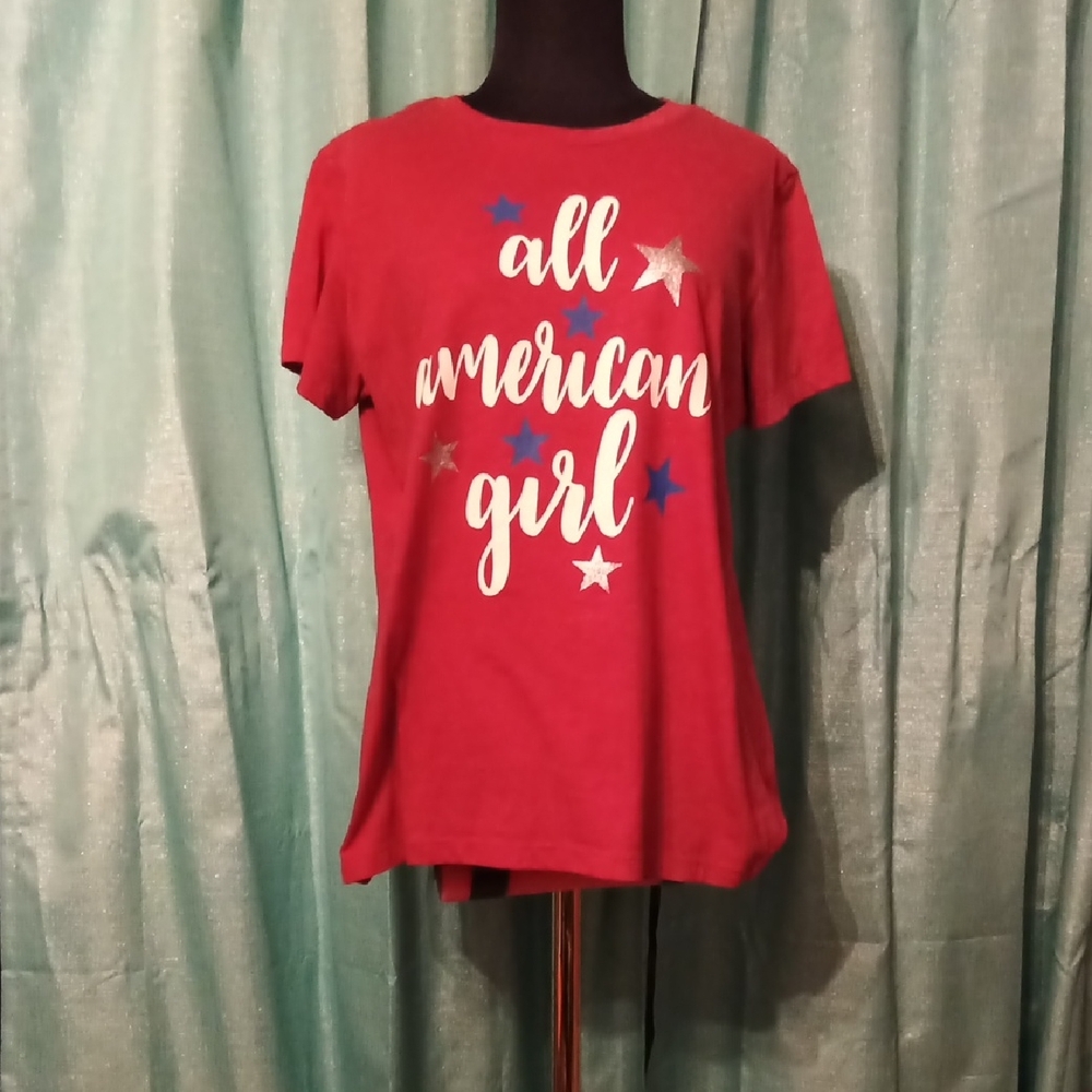 District Red 'All American Girl' Tee